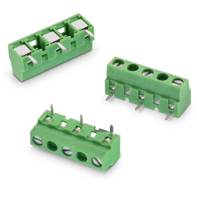Wurth Elektronik 2416 Series PCB Terminal Block, 6-Contact, 10.16mm Pitch, Through Hole Mount, 1-Row, Solder Termination