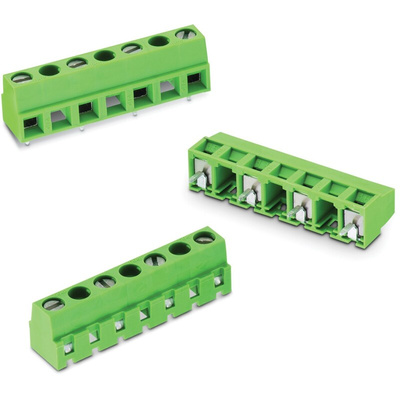 Wurth Elektronik 2418 Series PCB Terminal Block, 7-Contact, 10mm Pitch, PCB Mount, 1-Row, Solder Termination