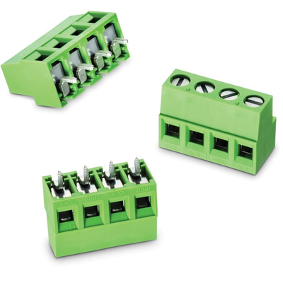Wurth Elektronik 2427 Series PCB Terminal Block, 4-Contact, 5mm Pitch, PCB Mount, 1-Row, Solder Termination