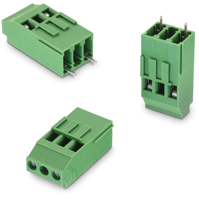 Wurth Elektronik 2496 Series PCB Terminal Block, 2-Contact, 10.16mm Pitch, PCB Mount, 1-Row, Solder Termination
