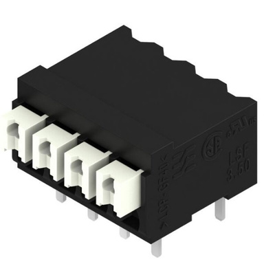 Weidmuller LSF Series PCB Terminal Block, 4-Contact, 3.5mm Pitch, Surface Mount, 1-Row