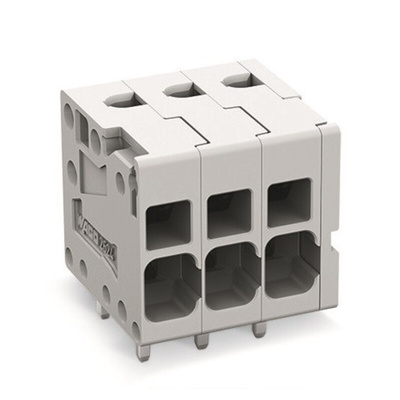 Wago PCB Terminal Block, 2-Contact, 5mm Pitch, Feed Through Mount, 1-Row