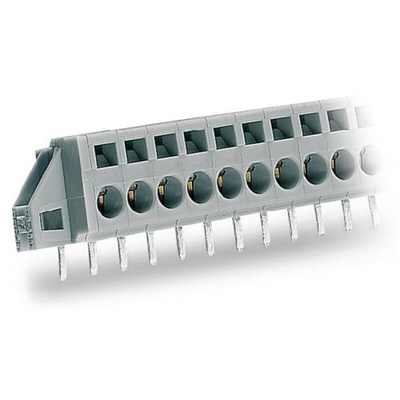 Wago 231 Series PCB Terminal Block, 3-Contact, 5mm Pitch, Feed Through Mount, 1-Row, Cage Clamp Termination