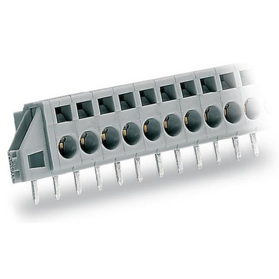 Wago 231 Series PCB Terminal Block, 10-Contact, 5mm Pitch, PCB Mount, 1-Row, Cage Clamp Termination