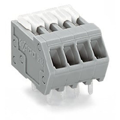 Wago 218 Series PCB Terminal Block, 8-Contact, 2.5mm Pitch, Through Hole Mount, 1-Row, Cage Clamp Termination