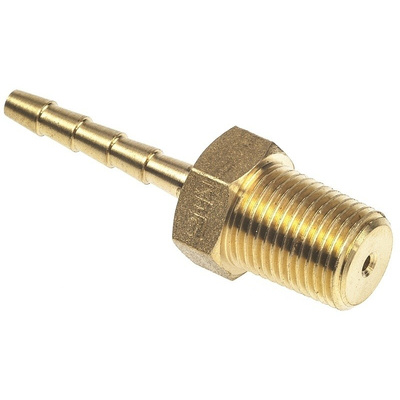 Nito Straight Brass Hose Connector, 1/8 in R Male