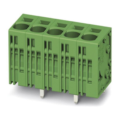 Phoenix Contact SPT 5/ 6-V-7.5-ZB Series PCB Terminal Block, 6-Contact, 7.5mm Pitch, Through Hole Mount, Spring Cage