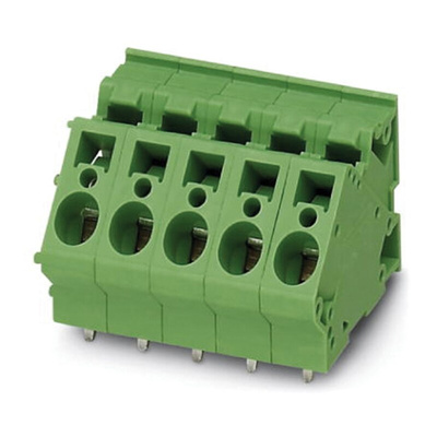 Phoenix Contact ZFKDSA 4-7.5- 6 Series PCB Terminal Block, 6-Contact, 7.5mm Pitch, Through Hole Mount, Spring Cage