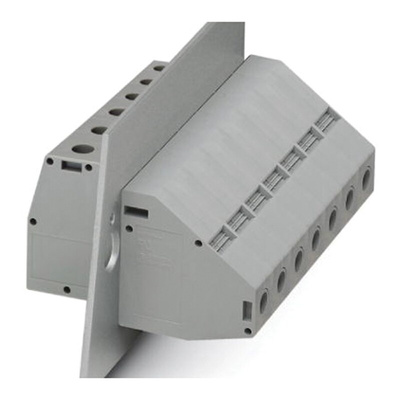 Phoenix Contact HDFKV 50 GNYE Series Feed Through Terminal Block, 2-Contact, 1-Row, Screw Termination