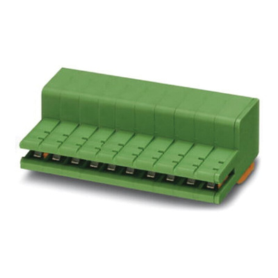 Phoenix Contact ZEC 1.5/ 3-ST-5.0 C2 R1.3 Series PCB Terminal Block, 3-Contact, 5mm Pitch, Spring Cage Termination