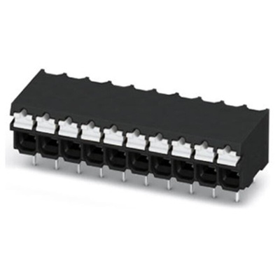 Phoenix Contact SPT-THR 1.5/ 7-H-3.5 P26 Series PCB Terminal Block, 3.5mm Pitch, Through Hole Mount, Spring Cage