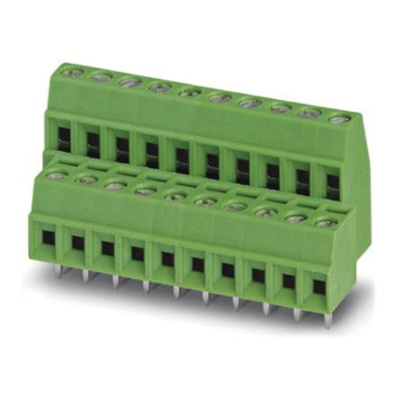 Phoenix Contact SMKDS 1/16-3.5 Series PCB Terminal Block, 16-Contact, 3.5mm Pitch, Through Hole Mount, Screw Termination