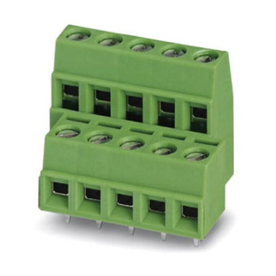 Phoenix Contact MK3DSMH 3/ 3-5.08 Series PCB Terminal Block, 3-Contact, 5.08mm Pitch, Through Hole Mount, Screw