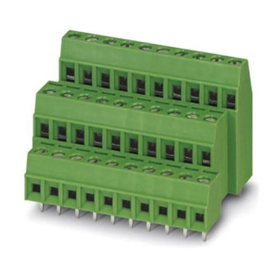 Phoenix Contact MKKDSN 1.5/ 3 Series PCB Terminal Block, 6-Contact, 5mm Pitch, Through Hole Mount, 2-Row, Screw