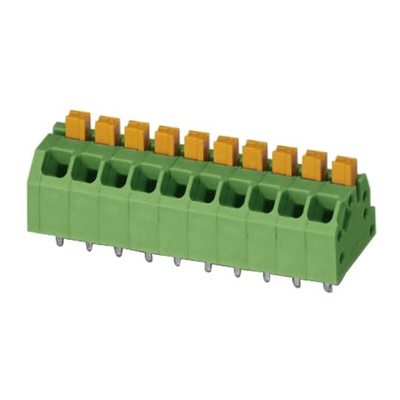 Phoenix Contact SPTAF 1/ 6-3.5-EL Series PCB Terminal Block, 6-Contact, 3.5mm Pitch, Through Hole Mount, 2-Row