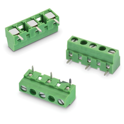 Wurth Elektronik 2418 Series PCB Terminal Block, 4-Contact, 10mm Pitch, PCB Mount, 1-Row, Solder Termination