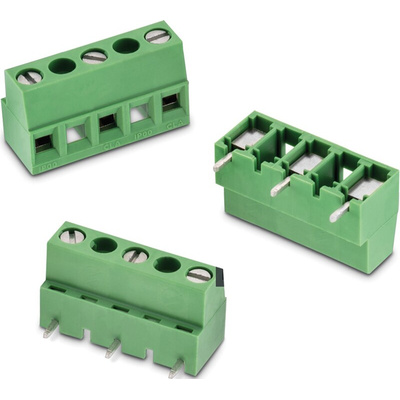 Wurth Elektronik 2426 Series PCB Terminal Block, 4-Contact, 10.16mm Pitch, PCB Mount, 1-Row, Solder Termination