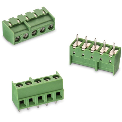 Wurth Elektronik 2433 Series PCB Terminal Block, 4-Contact, 3.81mm Pitch, PCB Mount, 1-Row, Solder Termination