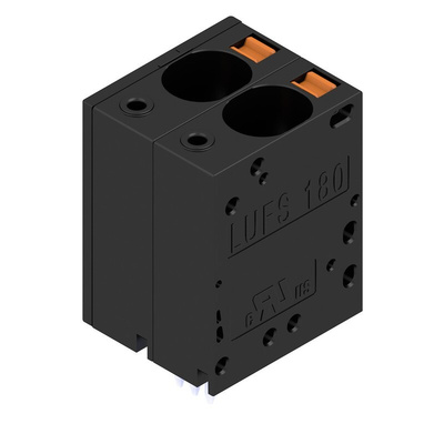 Weidmuller LU Series PCB Terminal Block, 6-Contact, 10mm Pitch, PCB Mount, 1-Row
