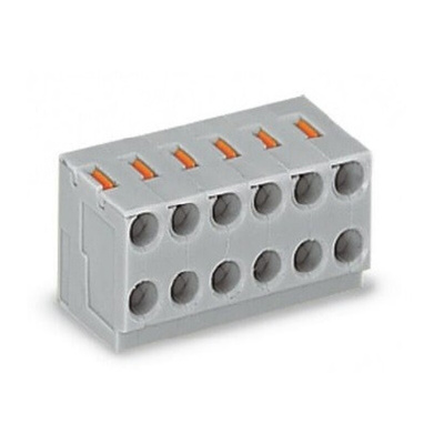 Wago PCB Terminal Block, 8-Contact, 3.5mm Pitch, PCB Mount, 1-Row