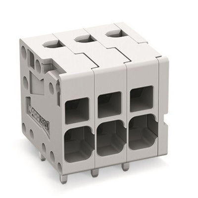 Wago PCB Terminal Block, 6-Contact, 5mm Pitch, Feed Through Mount, 1-Row