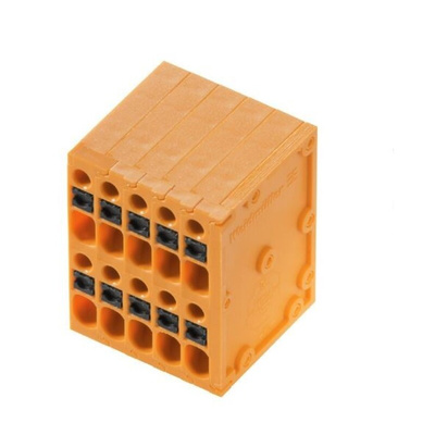 Weidmuller PCB Terminal Block, 16-Contact, 3.5mm Pitch, PCB Mount, 2-Row