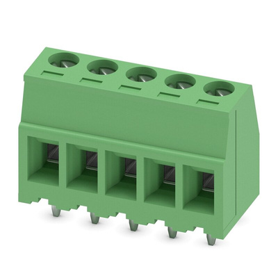 Phoenix Contact MKDSD Series PCB Terminal Block, 5-Contact, 3.81mm Pitch, Through Hole Mount, 1-Row, Screw Termination