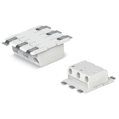 Wago 2070 Series PCB Terminal Block, 3-Contact, 6.5mm Pitch, Surface Mount, 1-Row, Push-In Cage Clamp Termination