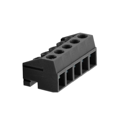 CAMDENBOSS CTBA Series PCB Terminal Block, 5-Contact, 5mm Pitch, PCB Mount, 1-Row, Screw Termination