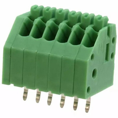 Phoenix Contact PCB Terminal Block, 2.5mm Pitch, Through Hole Mount, 1-Row, Solder Termination
