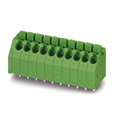 Phoenix Contact PTSA 1.5/17-3.5-F Series PCB Terminal Block, 17-Contact, 3.5mm Pitch, Through Hole Mount, Spring Cage