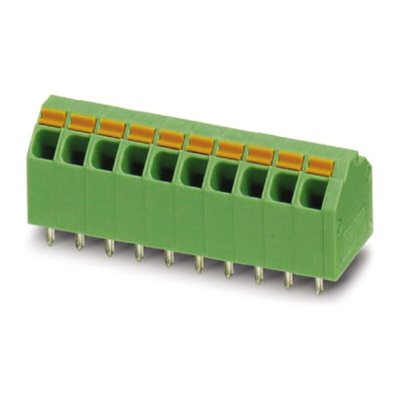 Phoenix Contact SPTA 1.5/4-3.81 Series PCB Terminal Block, 4-Contact, 3.81mm Pitch, Through Hole Mount, Spring Cage