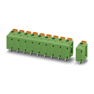 Phoenix Contact FFKDSA1/V1-7.62- 8 Series PCB Terminal Block, 8-Contact, 7.62mm Pitch, Through Hole Mount, Spring Cage