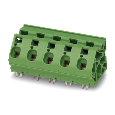 Phoenix Contact ZFKDSA 10-16.7 Series PCB Terminal Block, 1-Contact, 15mm Pitch, Through Hole Mount, Spring Cage