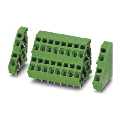 Phoenix Contact FRONT 2.5-V/SA 5/ 5 Series PCB Terminal Block, 5-Contact, 5mm Pitch, Through Hole Mount, Screw