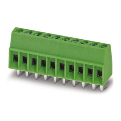 Phoenix Contact MKKDS 5/ 2-6.35 Series PCB Terminal Block, 2-Contact, 6.35mm Pitch, Through Hole Mount, Screw