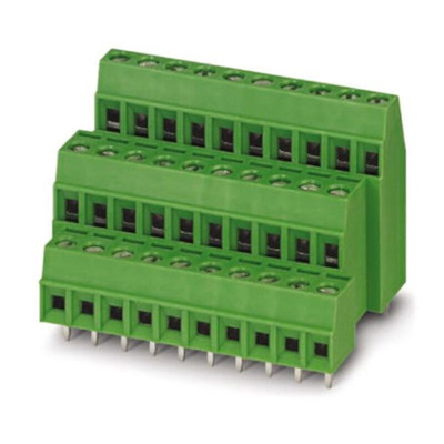 Phoenix Contact FRONT 2.5-H/SA 5/ 8 Series PCB Terminal Block, 8-Contact, 5mm Pitch, Through Hole Mount, Screw