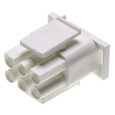 TE Connectivity, Universal MATE-N-LOK Male Connector Housing, 6.35mm Pitch, 6 Way, 2 Row
