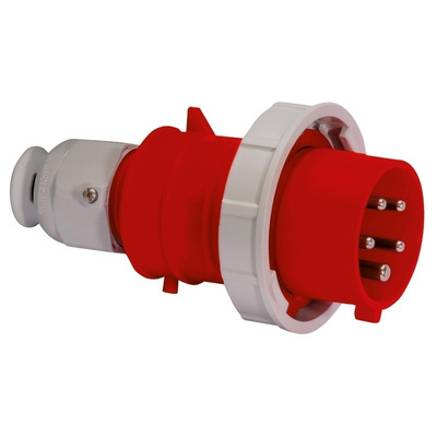 Bals IP67 Red Cable Mount 3P+N+E Industrial Power Plug, Rated At 32.0A, 415.0 V