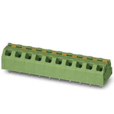 Phoenix Contact SPTAF 1/ 8-5.0-IL Series PCB Terminal Block, 8-Contact, 5mm Pitch, Through Hole Mount, 1-Row, Screw