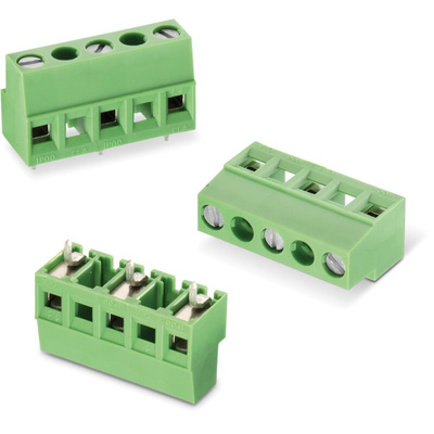Wurth Elektronik 2428 Series PCB Terminal Block, 4-Contact, 10mm Pitch, PCB Mount, 1-Row, Solder Termination