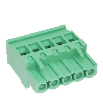 RS PRO 5mm Pitch 5 Way Pluggable Terminal Block, Plug, Free Hanging (In Line)