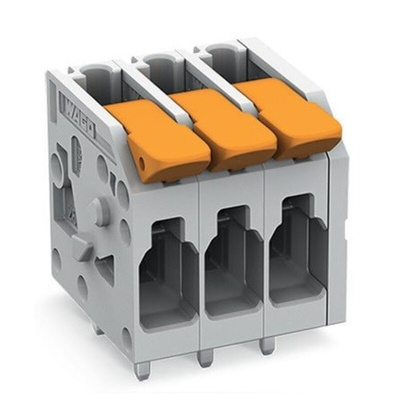 Wago PCB Terminal Block, 2-Contact, 5mm Pitch, Through Hole Mount, 1-Row