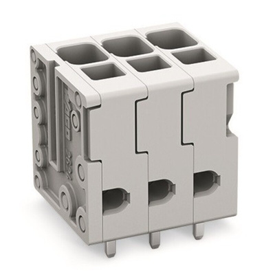 Wago PCB Terminal Block, 4-Contact, 5mm Pitch, Feed Through Mount, 1-Row