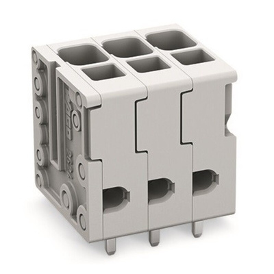 Wago PCB Terminal Block, 6-Contact, 5mm Pitch, Feed Through Mount, 1-Row