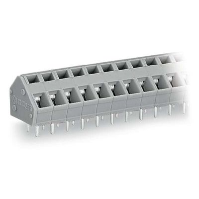 Wago 236 Series PCB Terminal, 8-Contact, 5.08mm Pitch, Through Hole Mount, 1-Row, Cage Clamp Termination