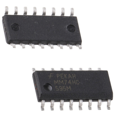 ON Semiconductor MM74HC595MX 8-stage Surface Mount Shift Register 74HC, 16-Pin SOIC