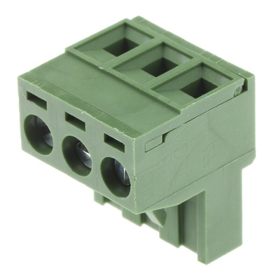 RS PRO 5.08mm Pitch 3 Way Pluggable Terminal Block, Plug, Cable Mount, Screw Termination