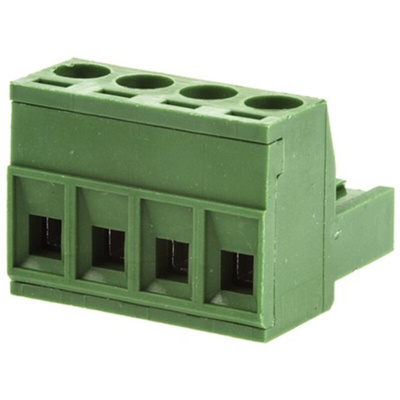RS PRO 5.08mm Pitch 4 Way Pluggable Terminal Block, Plug, Cable Mount, Screw Termination