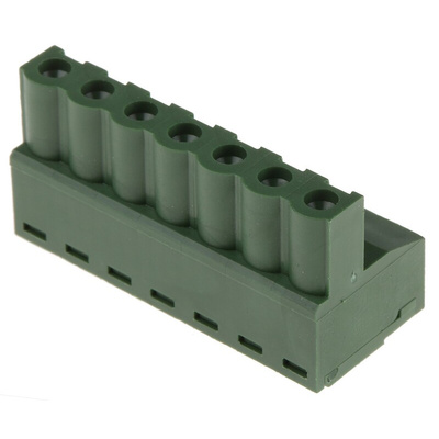 RS PRO 5.08mm Pitch 7 Way Pluggable Terminal Block, Plug, Cable Mount, Screw Termination